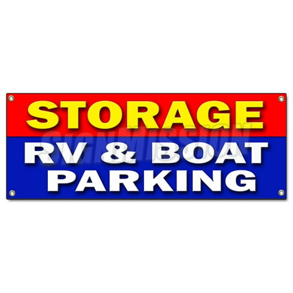 SignMission B-96 Storage Rv & Boat Parkin 36 x 96 in. Storage RV & Boat Parking Banner Sign