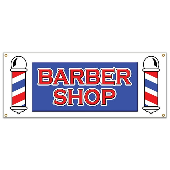 SignMission B-Barber Shop 18 x 48 in. Barber Shop Banner Sign