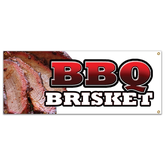 SignMission B-Bbq Brisket 18 x 48 in. BBQ Brisket Banner Sign