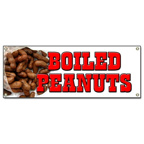 SignMission B-Boiled Peanuts 18 x 48 in. Boiled Peanuts Banner Sign