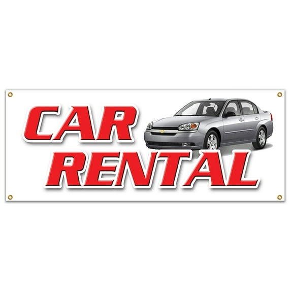 SignMission B-Car Rental Car Rental Banner Sign - Auto Rent Daily Weekly Automobile Low Rate One Way