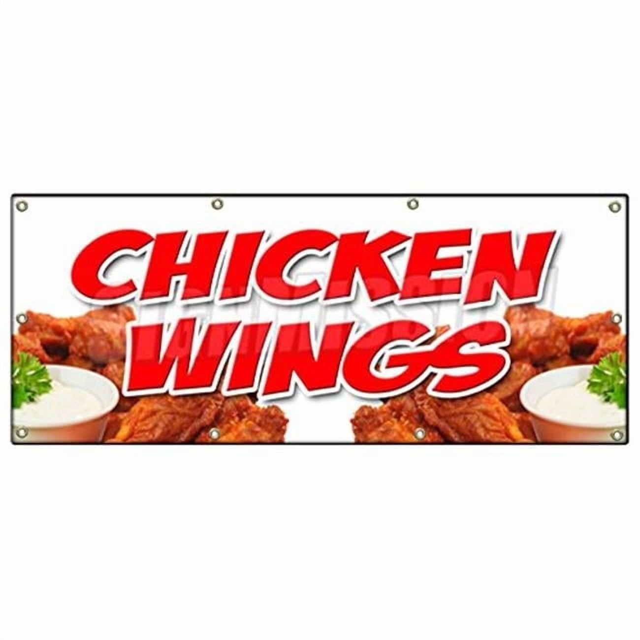 SignMission B-Chicken Wings Chicken Wings Banner Sign - Crispy Spicy ...