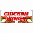 thumbnail image 1 of SignMission B-Chicken Wings Chicken Wings Banner Sign - Crispy Spicy Buffalo Hot Dipping Sauce, 1 of 4