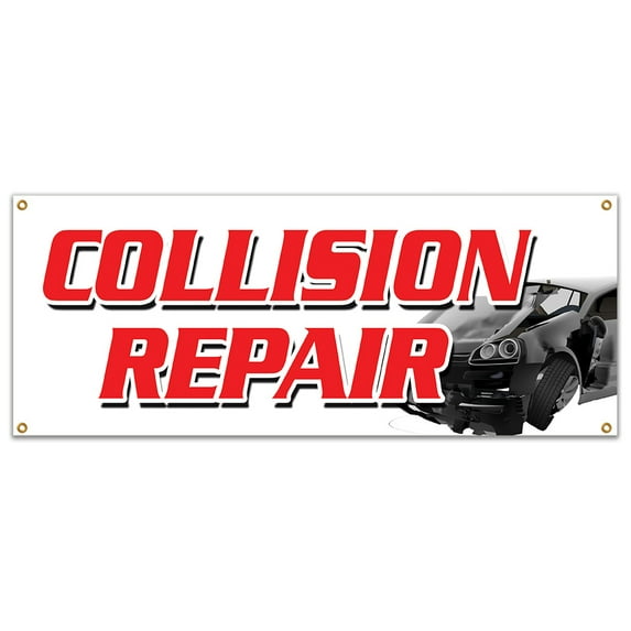 SignMission B-Collision Repair 18 x 48 in. Collision Repair Banner Sign