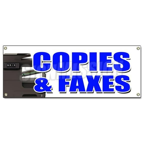 SignMission B-Copies & Faxes 18 x 48 in. Copies & Faxes Banner Sign