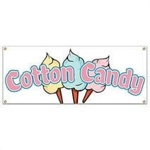 SignMission 120 in. Cotton Candy Banner with Concession Stand Food ...