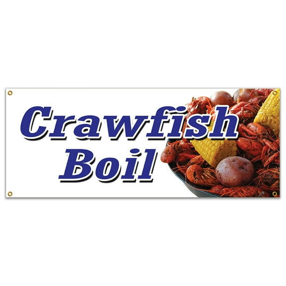 SignMission B-Crawfish Boil Crawfish Boil Banner Sign - Cajun Buggers Louisiana Crayfish Shellfish