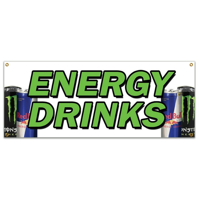 SignMission B-Energy Drinks 18 x 48 in. Banner Sign - Energy Drinks