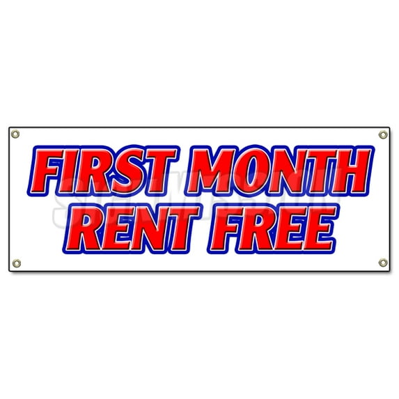 SignMission B-First Month Rent Free First Month Rent Free Banner Sign ...
