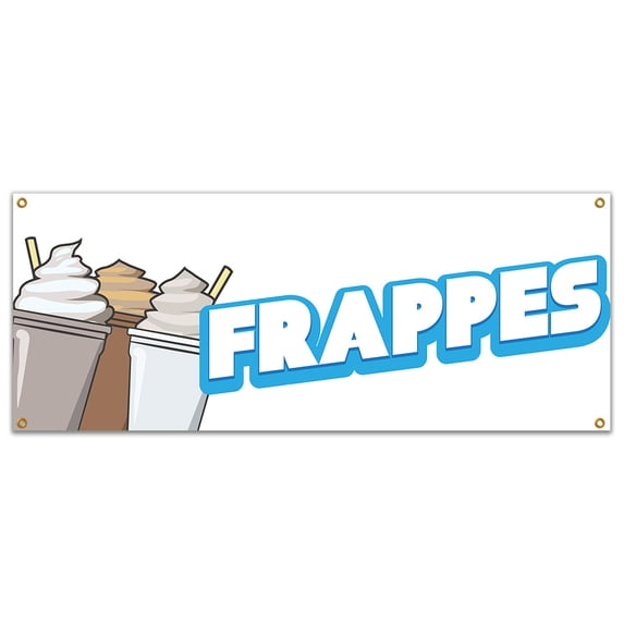 Frappes 48" Banner Concession Stand Food Truck Single Sided