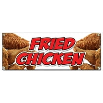 SignMission B-Freid Chicken Fried Chicken Banner Sign - Restaurant Stand Fryer