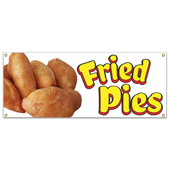 SignMission B-Fried Pies19 48 in. Fried Pies Banner with Concession Stand Food Truck Single Sided