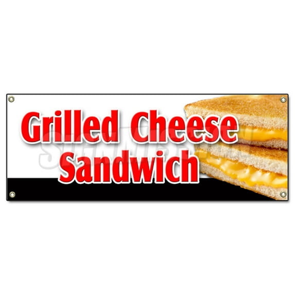 SignMission B-Grilled Cheese Sandwich 18 x 48 in. Grilled Cheese Sandwich Banner Sign