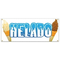 SignMission B-Helado19 48 in. Helado Banner with Concession Stand Food Truck Single Sided