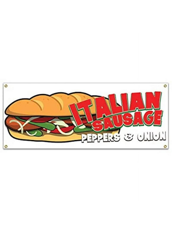 SignMission B-Italian Sausage19 48 in. Italian Sausage Banner Sign