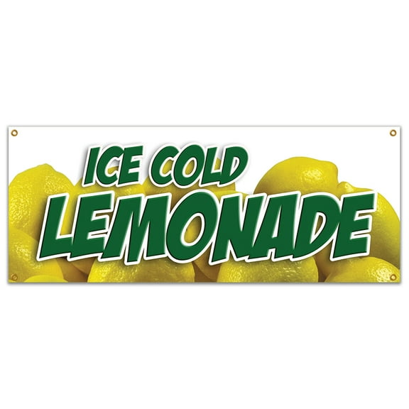 SignMission B-Lemonade 1 Lemonade 1 Banner Sign - Lemonaid Ice Cold Fresh Homemade Drinks Food