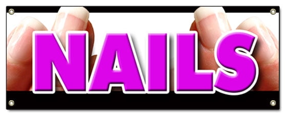SignMission B-Nails 18 x 48 in. Nails Banner Sign - Walmart.com
