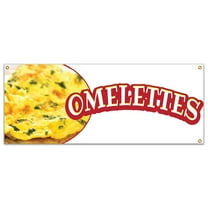 SignMission B-Omelettes19 48 in. Omelettes Banner with Concession Stand Food Truck Single Sided