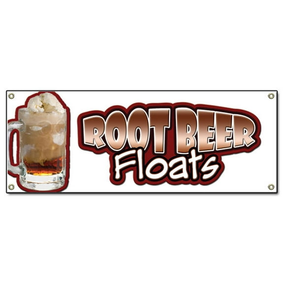 SignMission B-Root Beer Floats Root Beer Floats Banner Sign - Rootbeer Float Mug