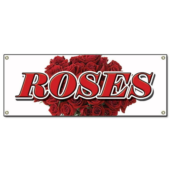 SignMission B-Roses Banner Sign - Roses
