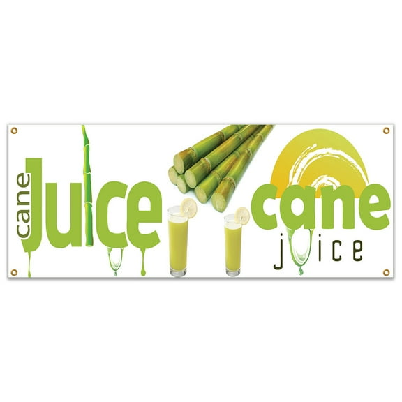 SignMission B-Sugar Cane Juice Sugar Cane Juice Banner Sign - Fresh Drinks Cold Ice Soda Water