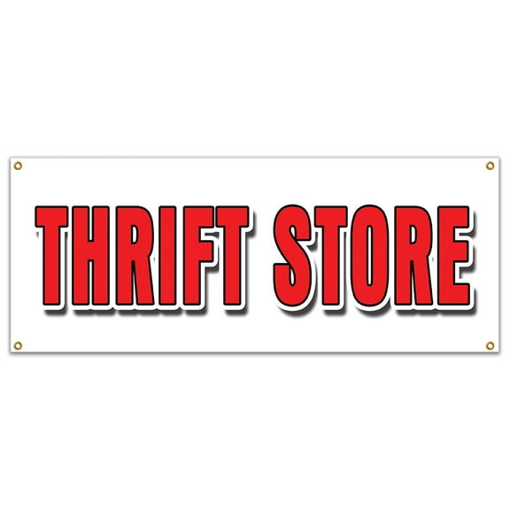 SignMission B-Thrift Store 18 x 48 in. Thrift Store Banner Sign