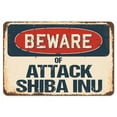 thumbnail image 1 of SignMission  Beware of Attack Shiba Inu Rustic Sign, 1 of 1