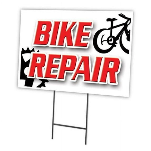 SignMission C-1216-DS-Bike Repair 12 x 16 in. Bike Repair Yard Sign & Stake
