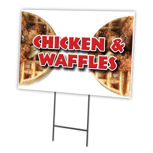 SignMission C-1216-DS-Chicken & Waffles 12 x 16 in. Chicken & Waffles Yard Sign & Stake