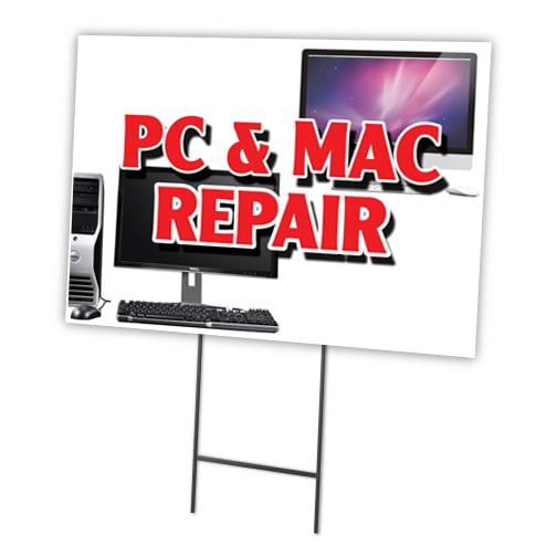 SignMission C-1216-DS-Pc & Mac Repair 12 x 16 in. Yard Sign & Stake - Pc & Mac Repair