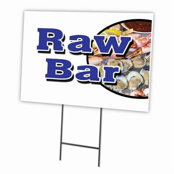 SignMission C-1216-DS-Raw Bar 12 x 16 in. Raw Bar Yard Sign & Stake