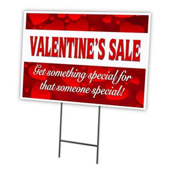 SignMission C-1216-DS-Valentines Day Sale 12 x 16 in. Outdoor Plastic Window Yard Sign & Stake - Valentines Day Sale