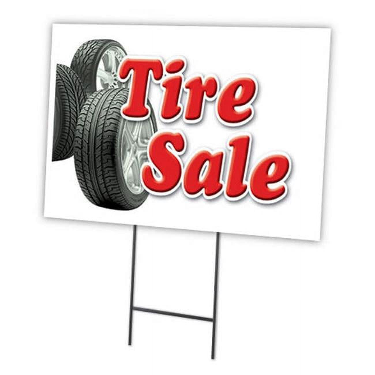SignMission C-1216 Tire Sale 12 x 16 in. Tire Sale Yard Sign & Stake