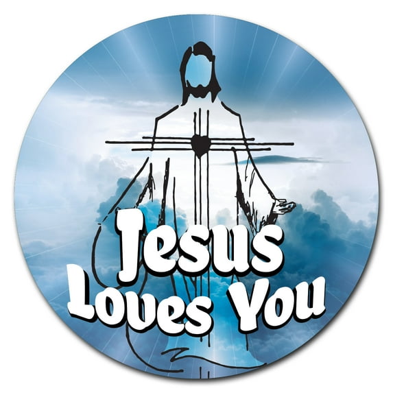 SignMission C-16-CIR-WS-Jesus Loves you Corrugated Plastic Sign with Stakes 16 in. Circular - Jesus Loves You