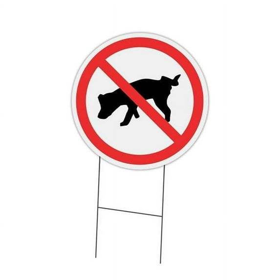 SignMission Corrugated Plastic Sign With Stakes 16" Circular - No Dog Pee | Coroplast Yard Sign With Stake | Made in the USA