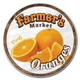 thumbnail image 1 of SignMission C-16-CIR-WS-Oranges Corrugated Plastic Sign with Stakes 16 in. Circular - Farmers Market Oranges, 1 of 3