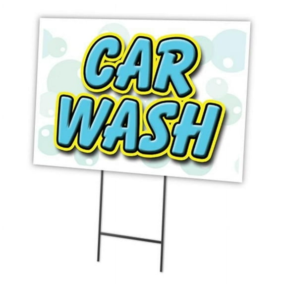 SignMission C-1824-DS-Car Wash 18 x 24 in. Car Wash Yard Sign & Stake