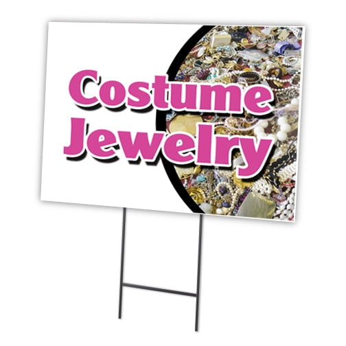 SignMission C-1824-DS-Costume Jewelry 18 x 24 in. Costume Jewelry Yard Sign & Stake