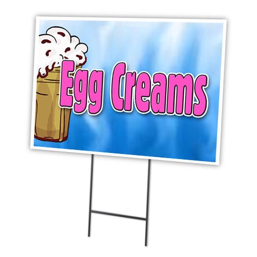 SignMission C-1824-DS-Egg Creams 18 x 24 in. Egg Creams Yard Sign & Stake