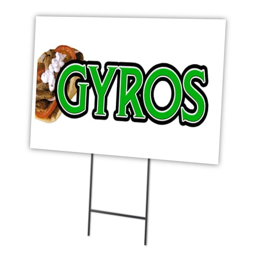 SignMission C-1824-DS-Gyros 18 x 24 in. Yard Sign & Stake - Gyros