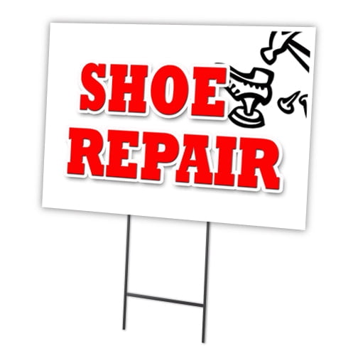 SignMission C-1824-DS-Shoe Repair 18 x 24 in. Yard Sign & Stake - Shoe Repair