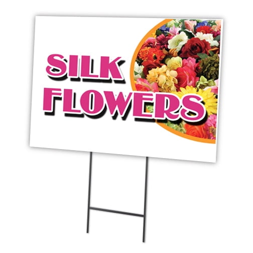 SignMission C-1824-DS-Silk Flowers 18 x 24 in. Yard Sign & Stake - Silk Flowers