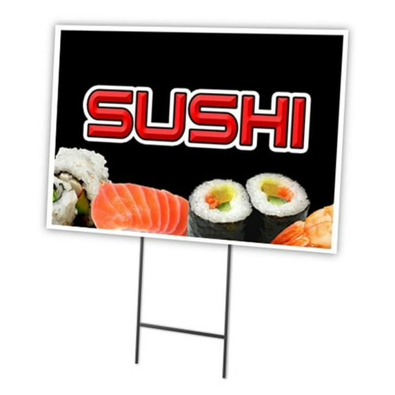 SignMission C-1824-DS-Sushi 18 x 24 in. Yard Sign & Stake - Sushi