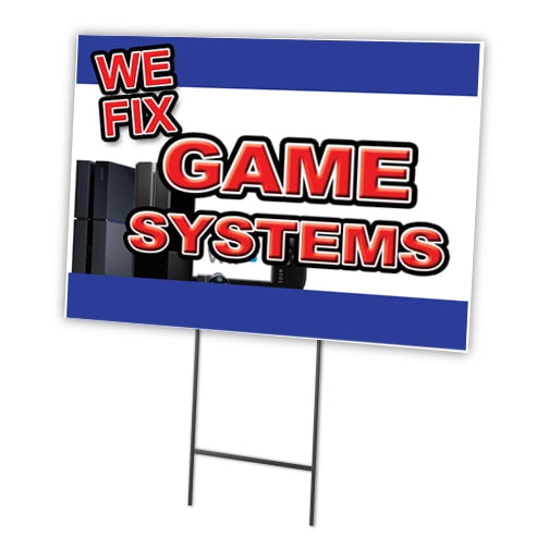 SignMission C-1824-DS-We Fix Game Systems 18 x 24 in. We Fix Game Systems Yard Sign & Stake