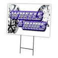 thumbnail image 1 of SignMission C-1824-DS-Wheels & Rims 18 x 24 in. Wheels & Rims Yard Sign & Stake, 1 of 3