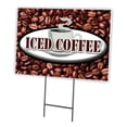thumbnail image 1 of SignMission C-1824 Iced Coffee 18 x 24 in. Iced Coffee Yard Sign & Stake, 1 of 3