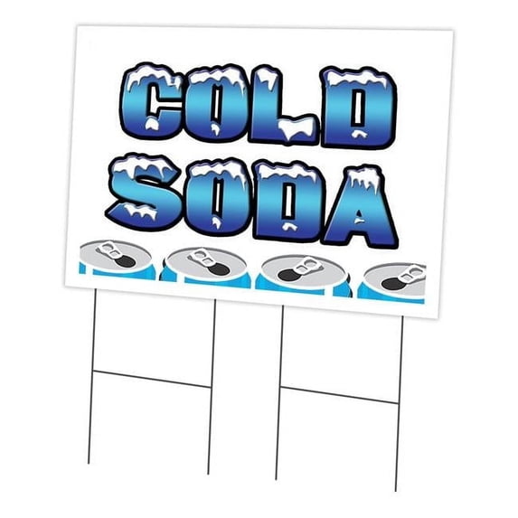 SignMission C-2436 Cold Soda 24 x 36 in. Cold Soda Yard Sign & Stake