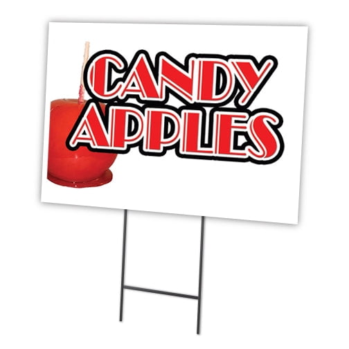 SignMission C-2436-DS-Candy Apples 24 x 36 in. Candy Apples Yard Sign & Stake