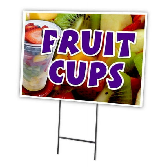 SignMission C-2436-DS-Fruit Cups 24 x 36 in. Fruit Cups Yard Sign & Stake