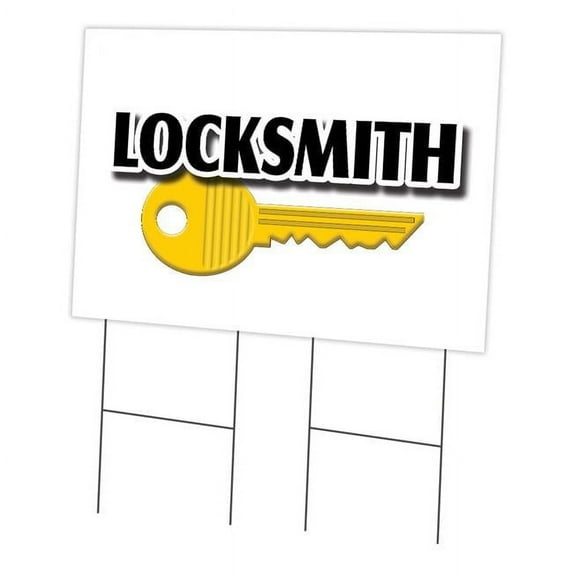 SignMission C-2436-DS-Locksmith 24 x 36 in. Locksmith Yard Sign & Stake